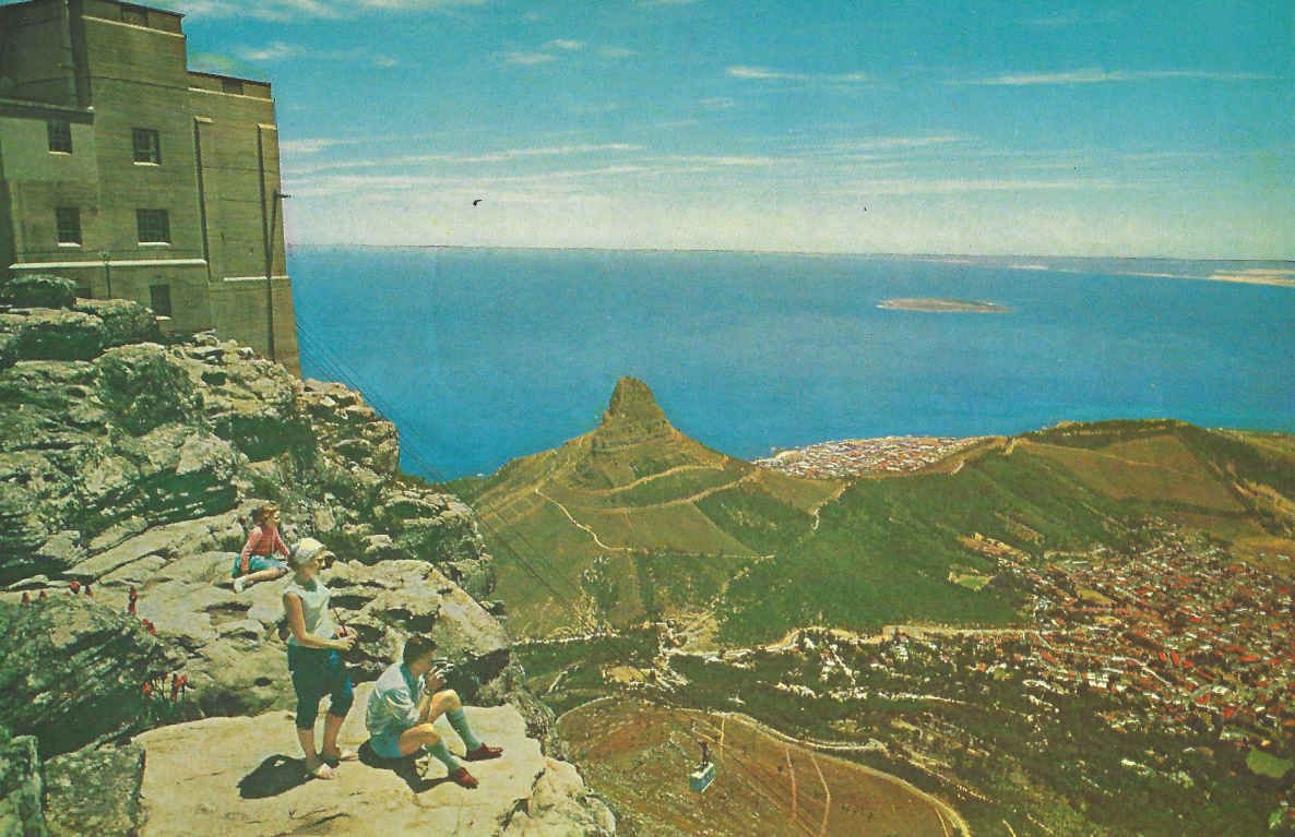 Lions Head en Robben eiland vanaf Tafelberg