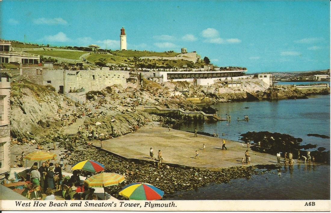 Plymouth, West Hoe Beach and Smeaton's Tower
