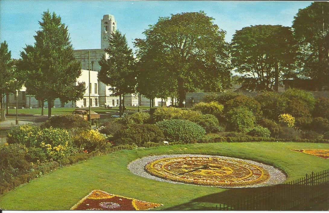 Swansea, The Civic Buildings and Floral Clock