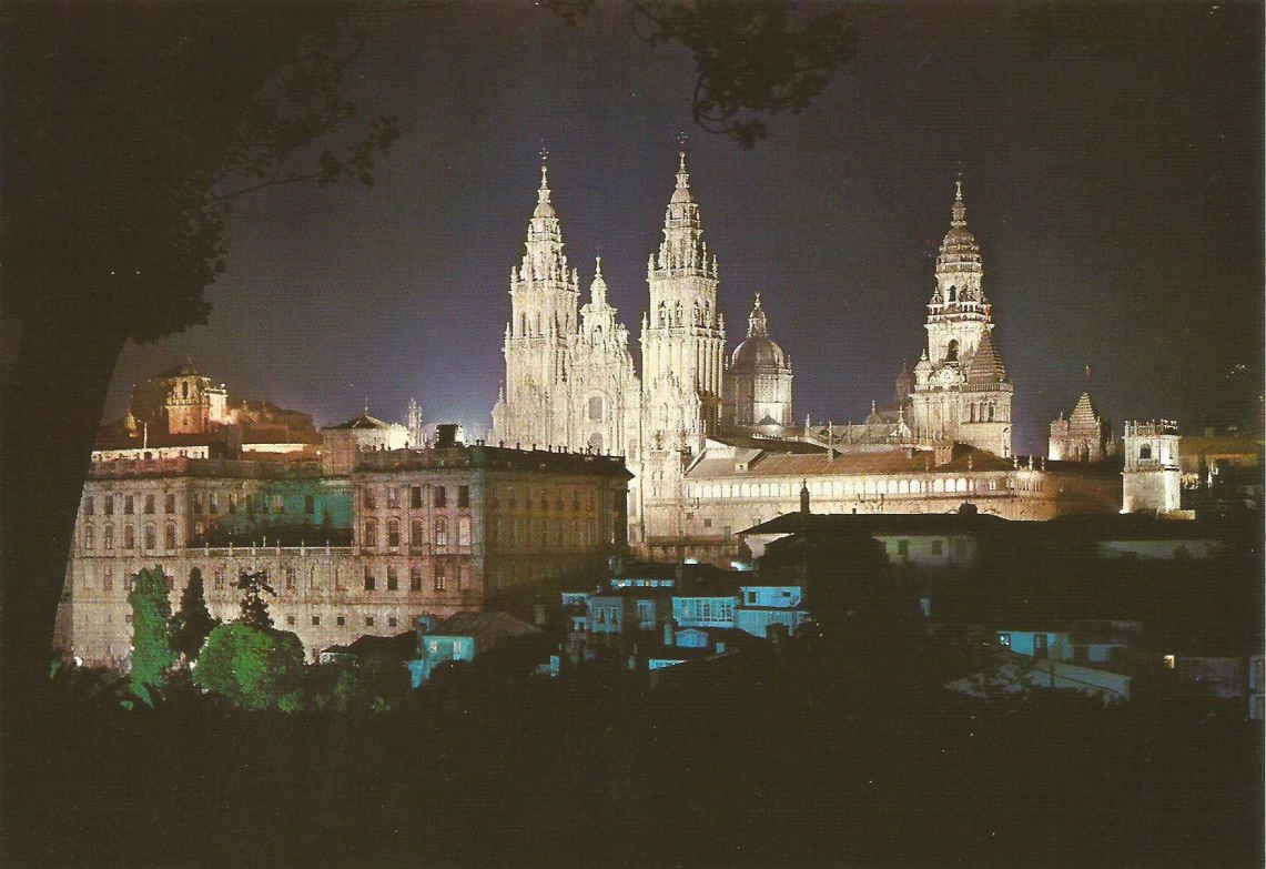 Santiago de Compostela, Cathedral from the Bridle Path by night